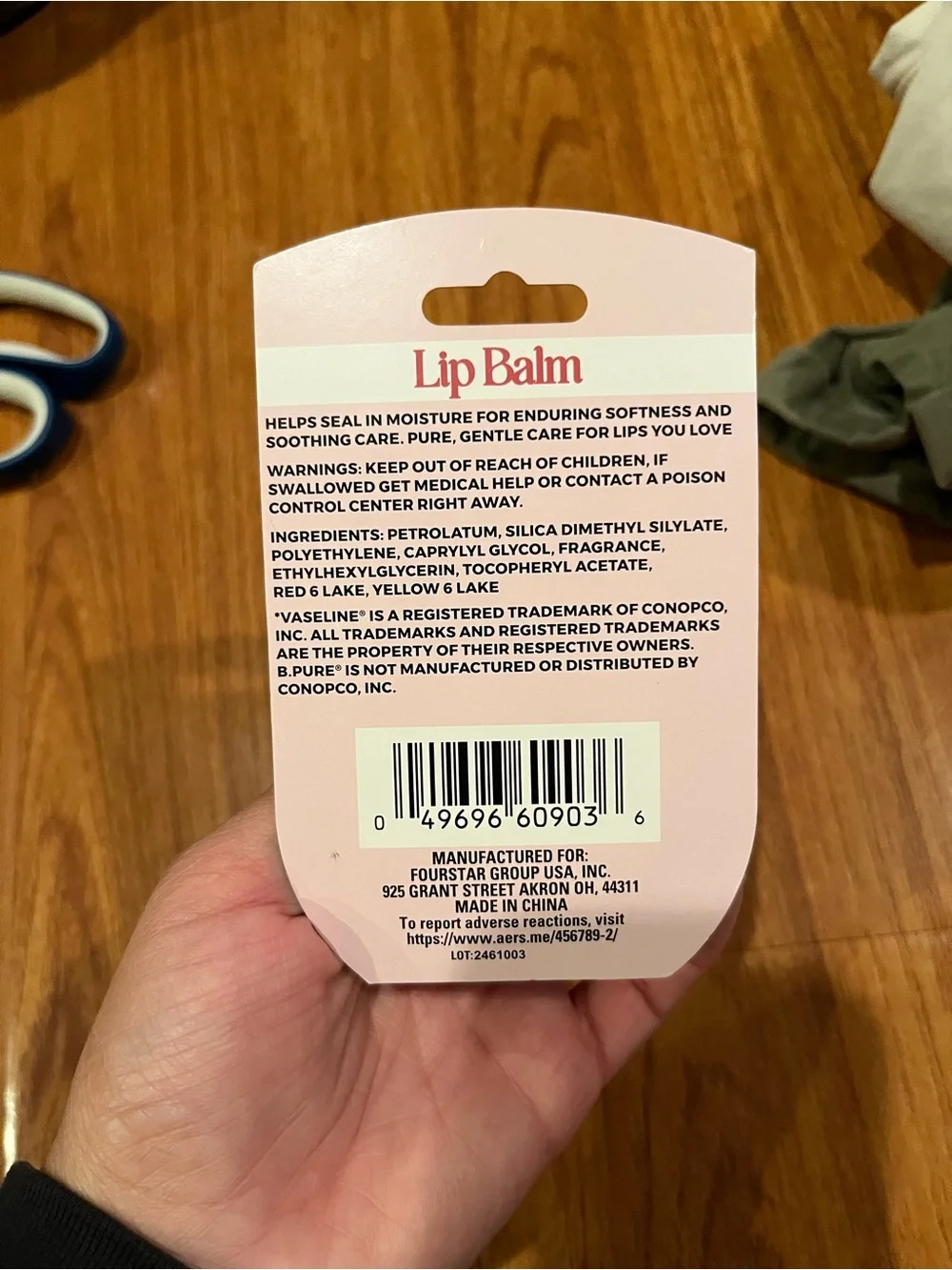 b.pure Blushing Rose Scented Lip Balm — Pink